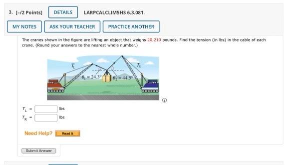 Solved 3. [-/2 Points] DETAILS LARPCALCLIMSHS 6.3.081. MY | Chegg.com