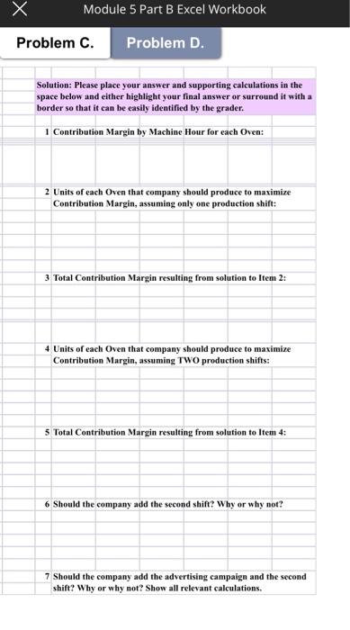 Solved Determine The Contribution Margin Per Machine Hour | Chegg.com