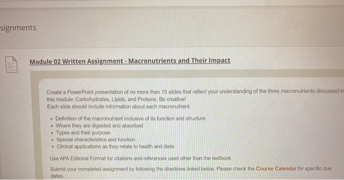 Solved signments Module 02 Written Assignment - | Chegg.com