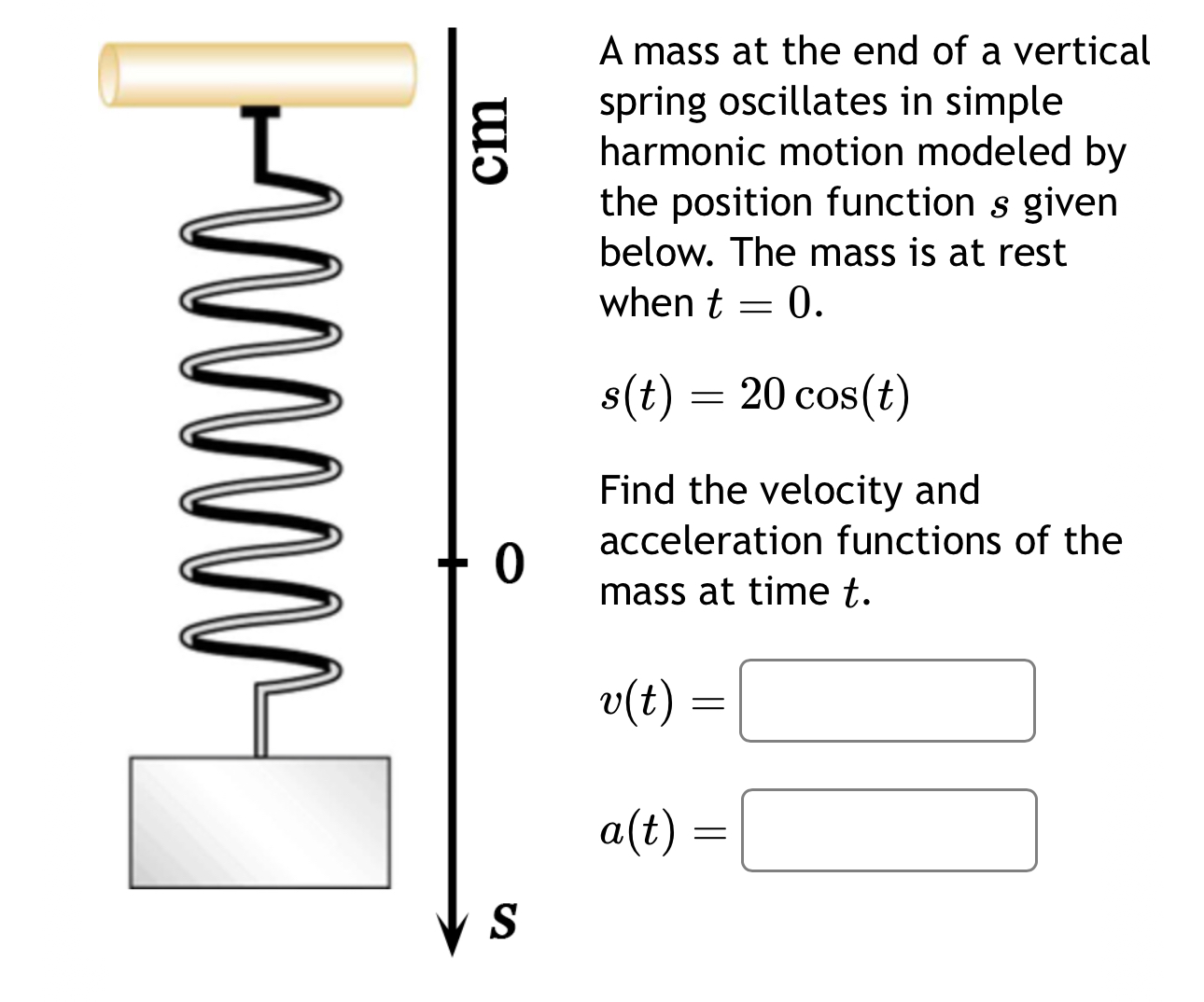 Solved A mass at the end of a vertical spring oscillates in | Chegg.com