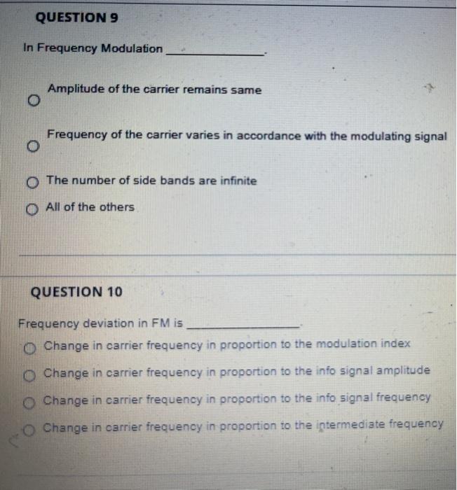 Solved QUESTION 8 The Frequency spectrum of a frequency | Chegg.com