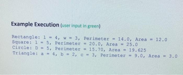 Solved . Create a program that calculates the perimeter and | Chegg.com