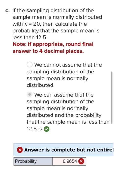 Solved If the sampling distribution of the sample mean is | Chegg.com