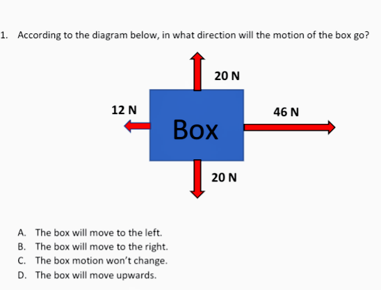 Direction Box Row Solved According to the diagram below, in what direction | Chegg.com