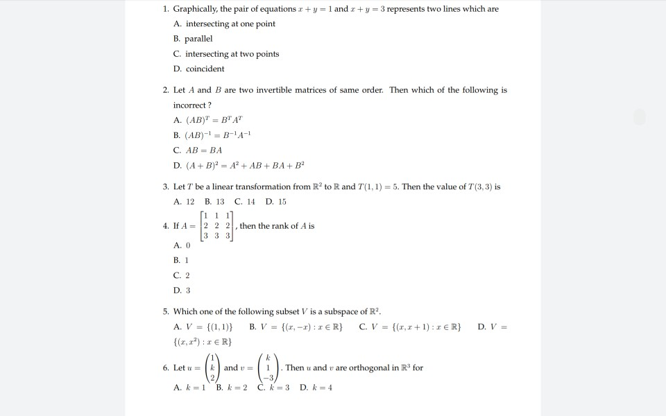 Solved 1 Graphically The Pair Of Equations 2 Y 1 An Chegg Com