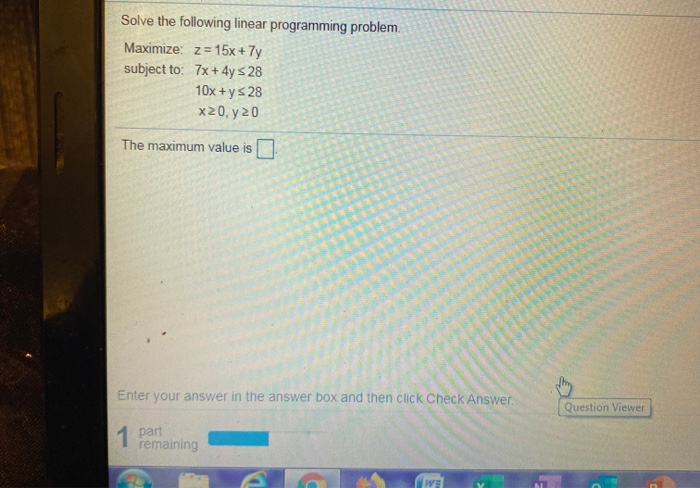 Solved Solve the following linear programming problem. | Chegg.com