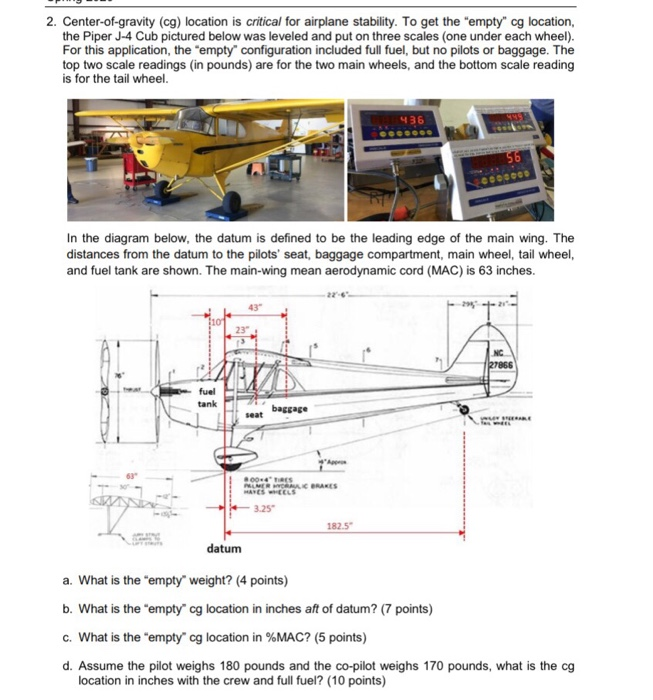 Solved 2. Center-of-gravity (cg) location is critical for | Chegg.com