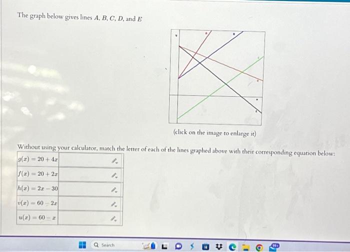 Solved The Graph Below Gives Lines A,B,C,D, And E (click On | Chegg.com