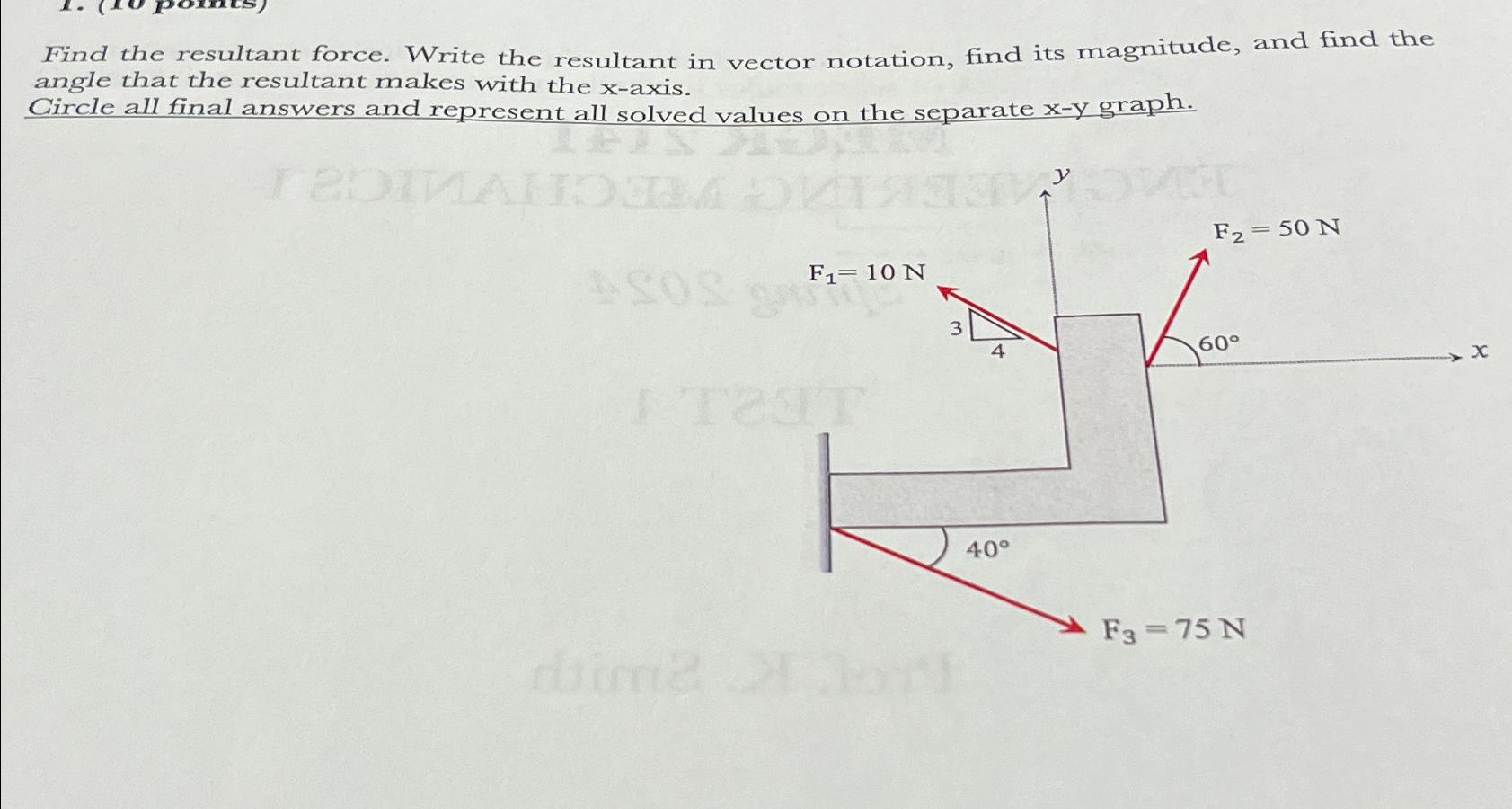 Solved Find the resultant force. Write the resultant in