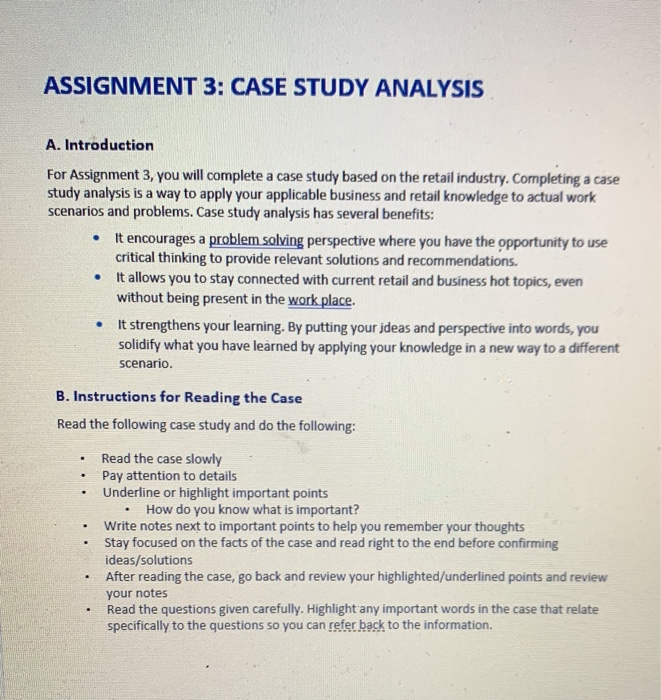 how to introduce a case study assignment