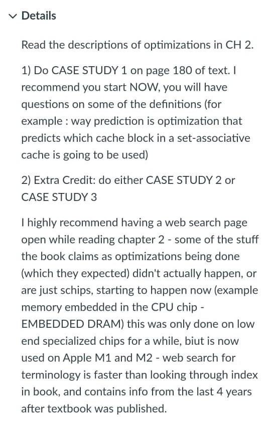 Details Read The Descriptions Of Optimizations In | Chegg.com