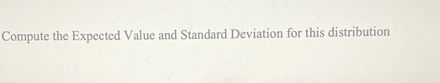 Solved Compute the Expected Value and Standard Deviation for | Chegg.com