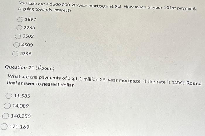 what would be the mortgage payment on $600 000