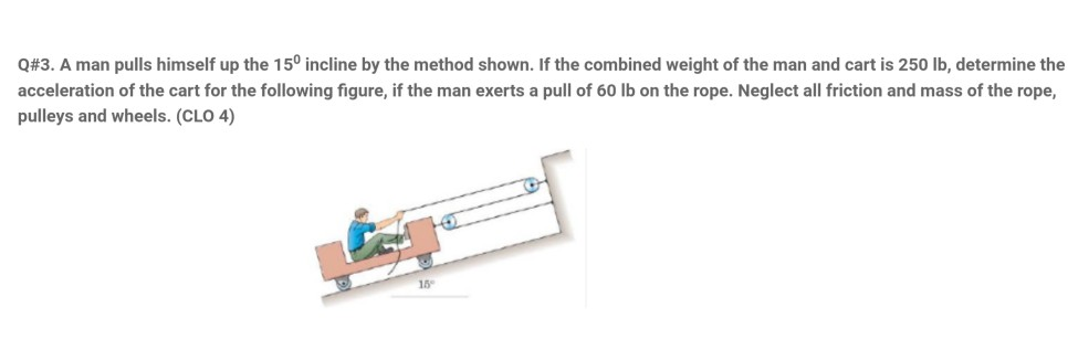 Solved A Man Pulls Himself Up The 150 Incline By The Method Chegg Com