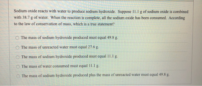 solved-sodium-oxide-reacts-with-water-to-produce-sodium-chegg