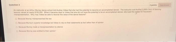 Solved Question 2 points An instructor utan Arthur Murray | Chegg.com