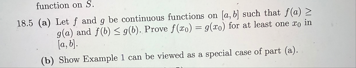 Solved function on S.18.5 (a) Let f and g be continuous | Chegg.com