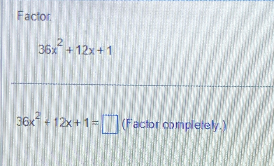 factor x 2 x 36