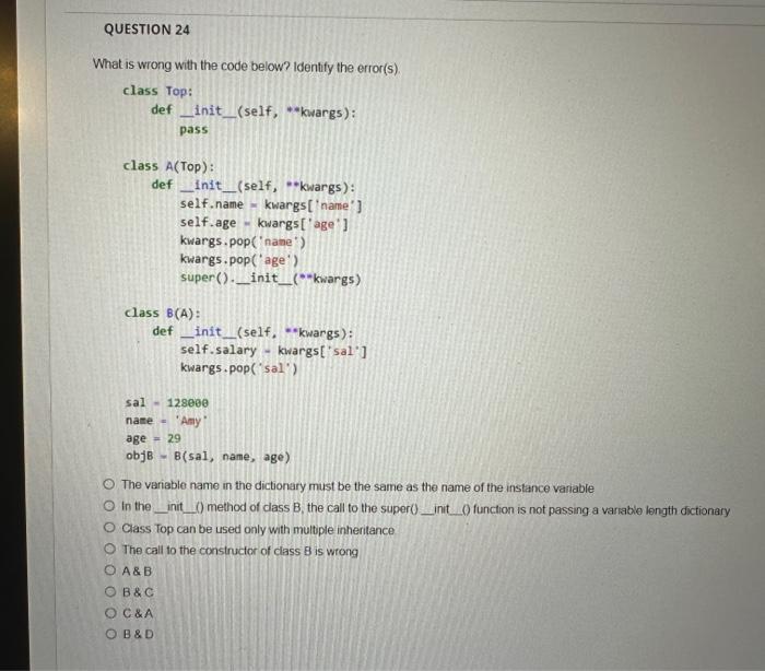 Solved What is wrong with the code below? Identify the | Chegg.com