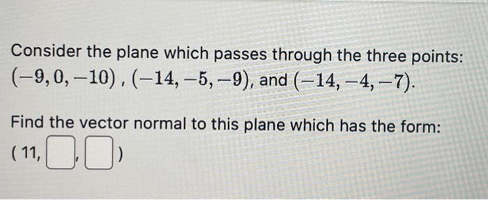 Solved Consider the plane which passes through the three | Chegg.com