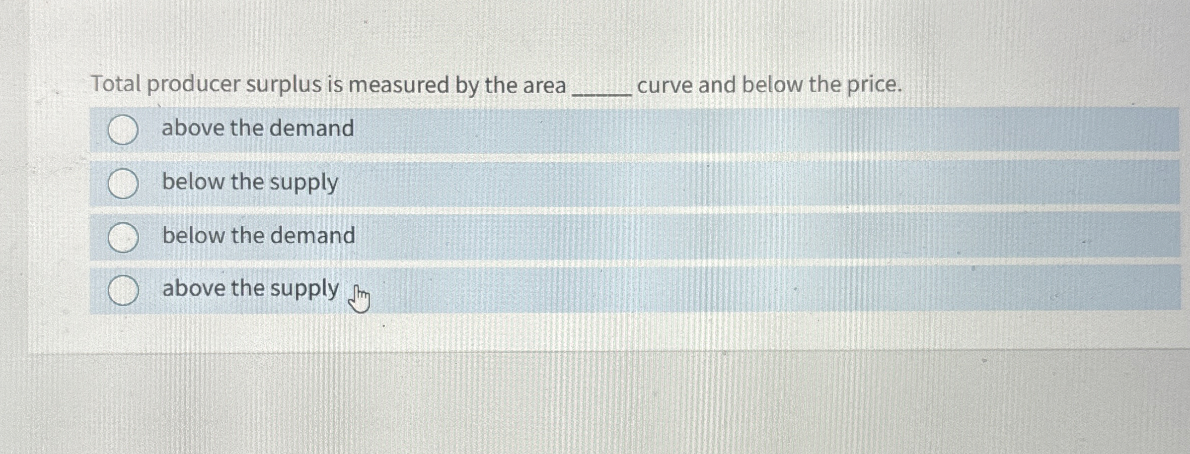 Solved Consumer surplus is BEST defined as the:difference | Chegg.com