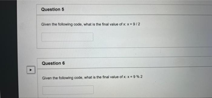 Solved Question 5 Given The Following Code What Is The 7977