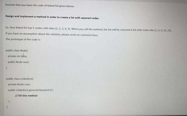 Solved Assume that you have the code of linked list given | Chegg.com