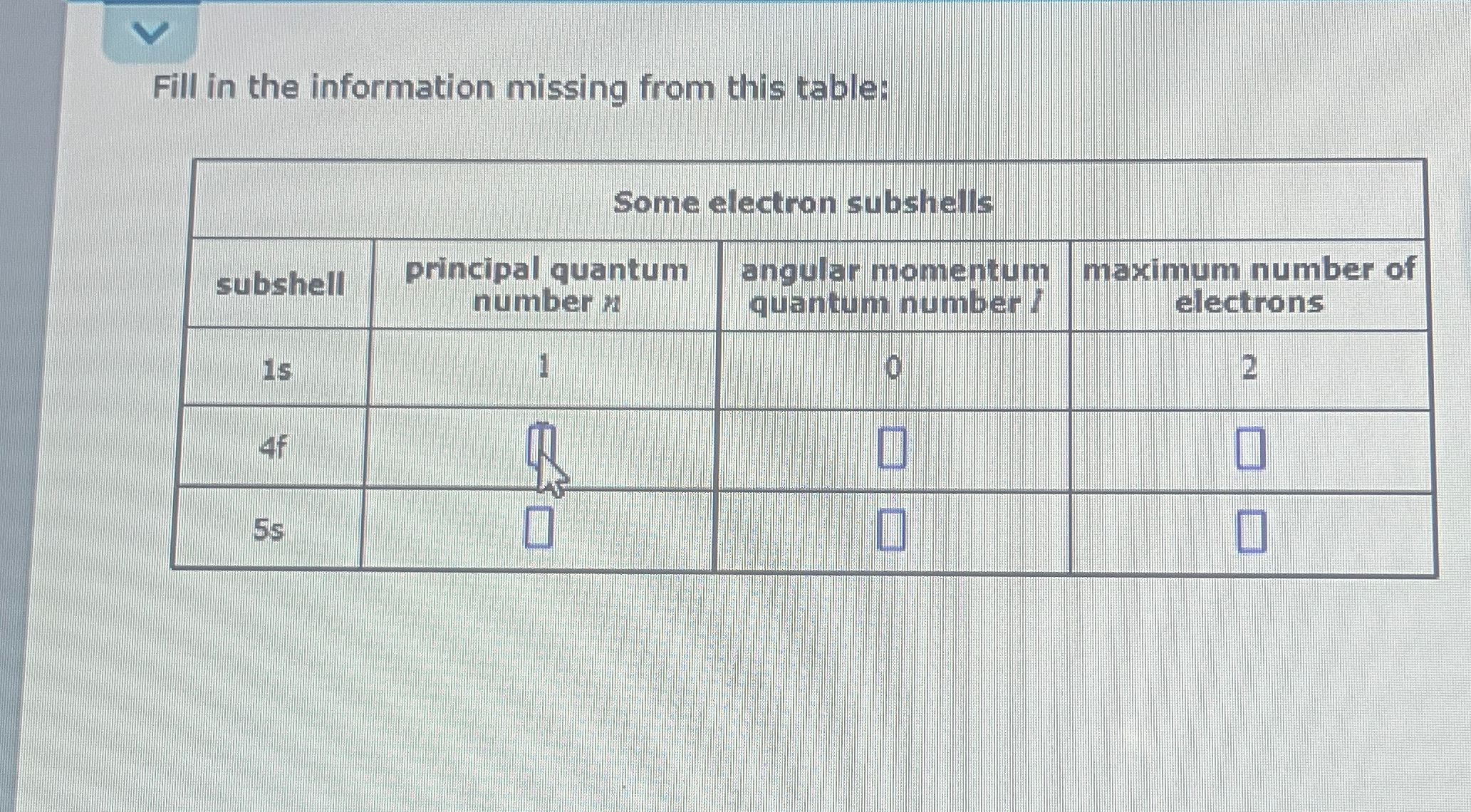 Solved Fill in the information missing from this | Chegg.com