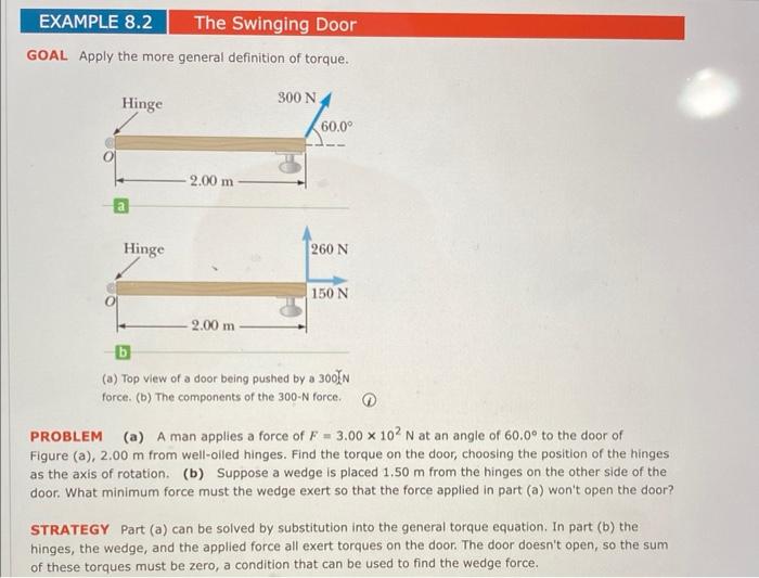 Solved GOAL Apply the more general definition of torque. (a)