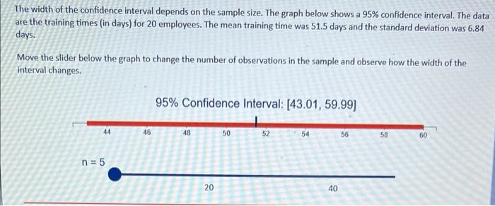 Solved The width of the confidence interval depends on the | Chegg.com