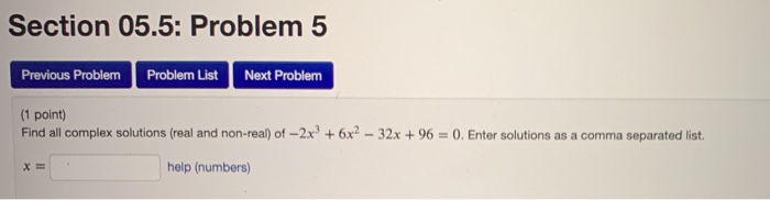 Solved Section 05.5: Problem 4 Previous Problem Problem List | Chegg.com