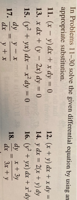 Solved = In Problems 11-30 solve the given differential | Chegg.com