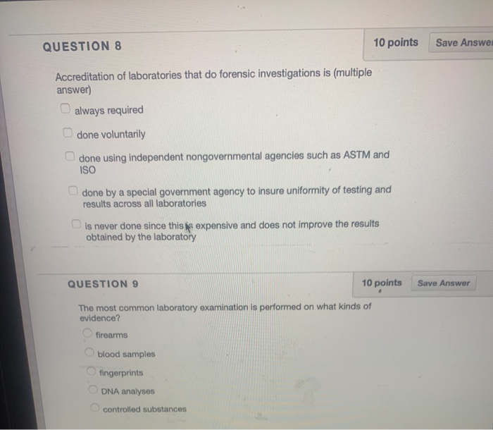 Solved QUESTION 8 10 points Save Answe Accreditation of | Chegg.com