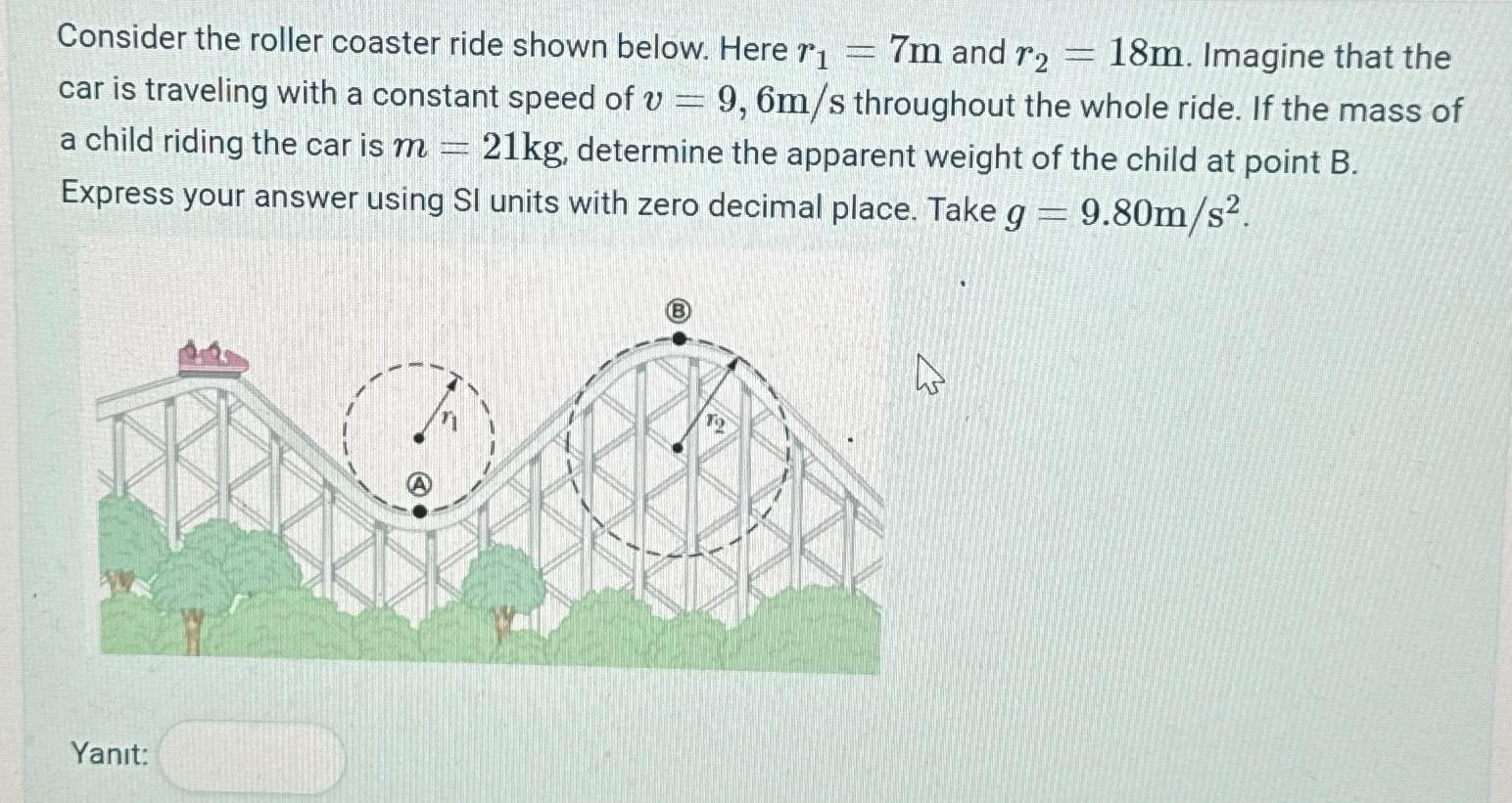 Solved Consider the roller coaster ride shown below. Here | Chegg.com