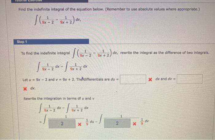 Solved Find the indefinite integral of the equation below. | Chegg.com