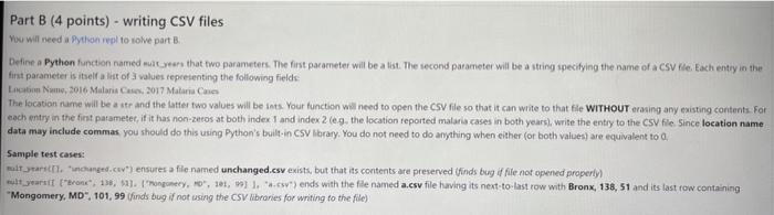 Solved Part A (7 points) - writing text files You will need | Chegg.com