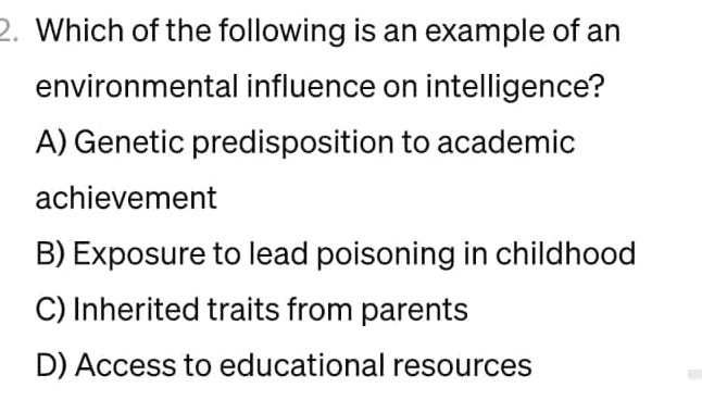 Solved psychology: Which of the following is an example of | Chegg.com