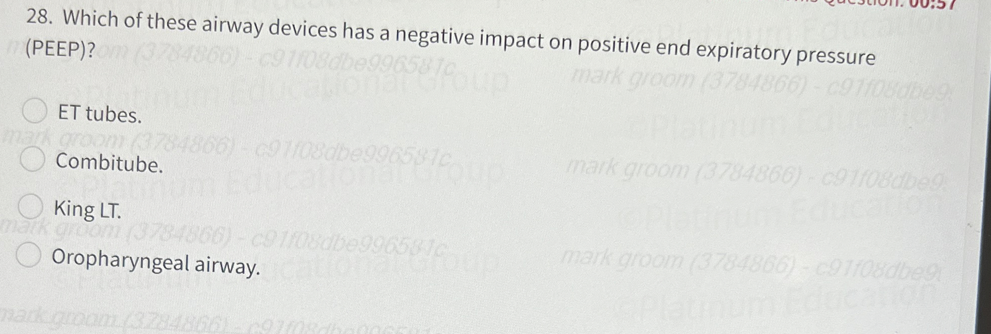 Solved Which of these airway devices has a negative impact