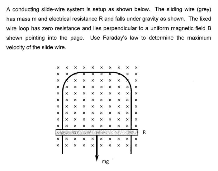 Solved A conducting slide-wire system is setup as shown | Chegg.com