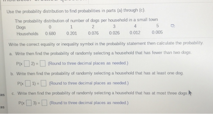 Solved 11JCIOCOLO Use the probability distribution to find | Chegg.com