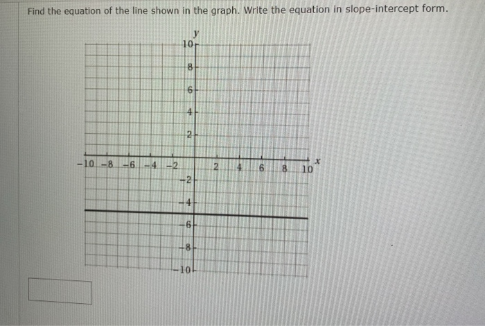 Solved Find the equation of the line shown in the graph. | Chegg.com