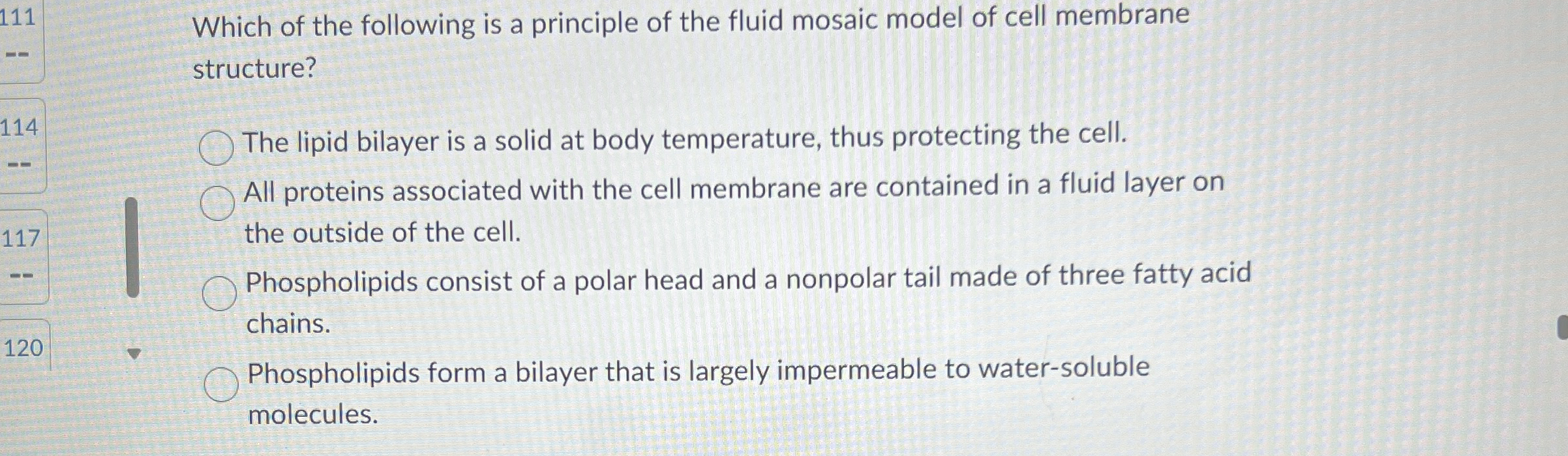 Solved 111which Of The Following Is A Principle Of The Fluid 