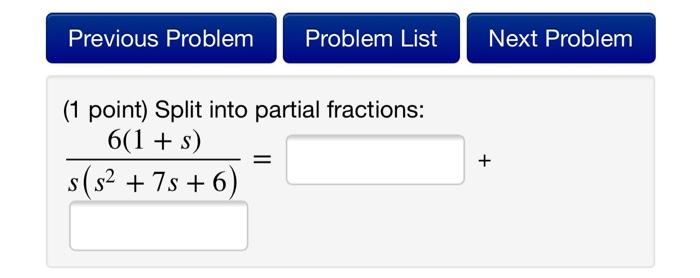 Solved Previous Problem Problem List Next Problem (1 point) | Chegg.com