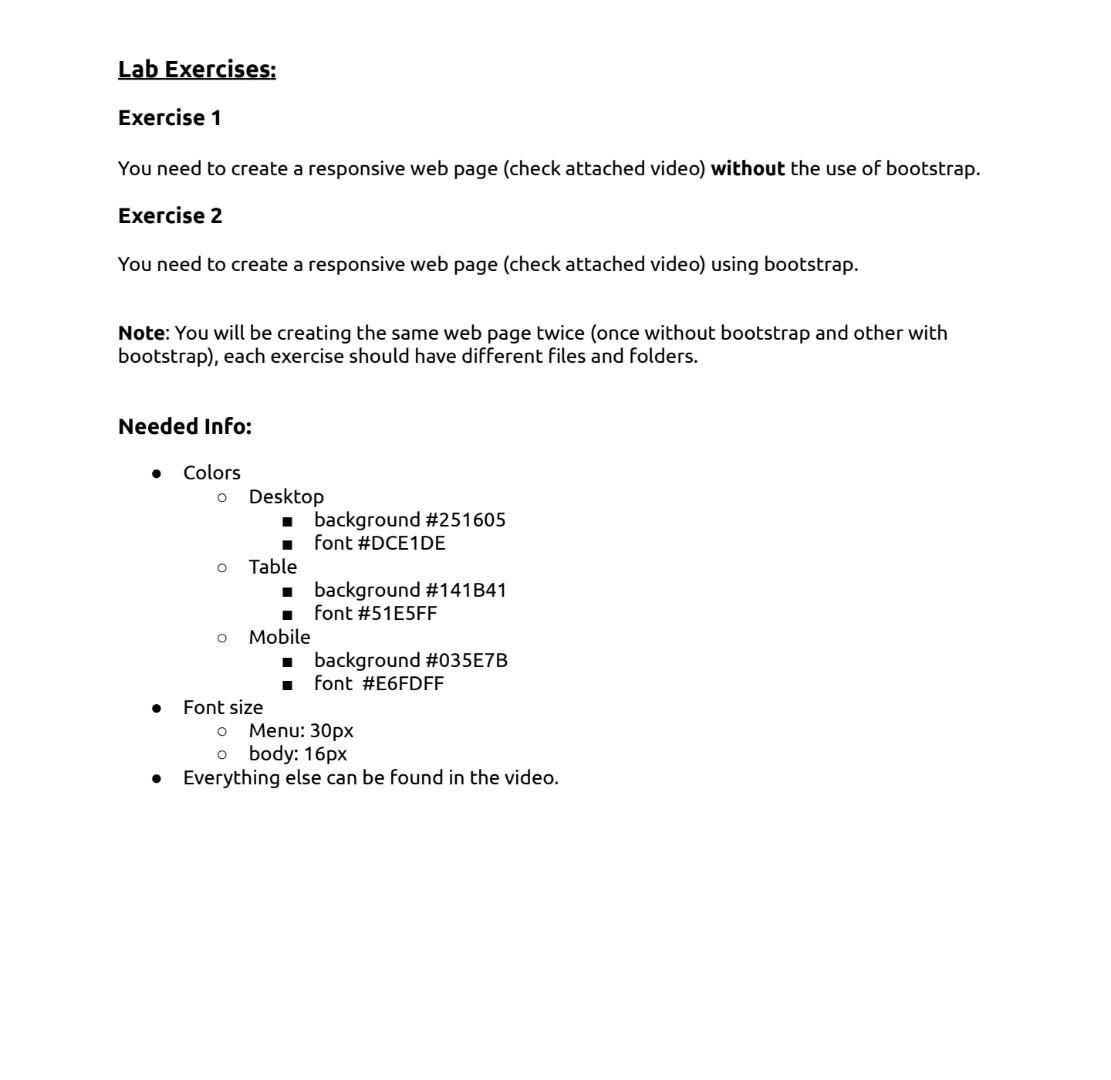 Solved Lab Exercises: Exercise 1 You need to create a | Chegg.com