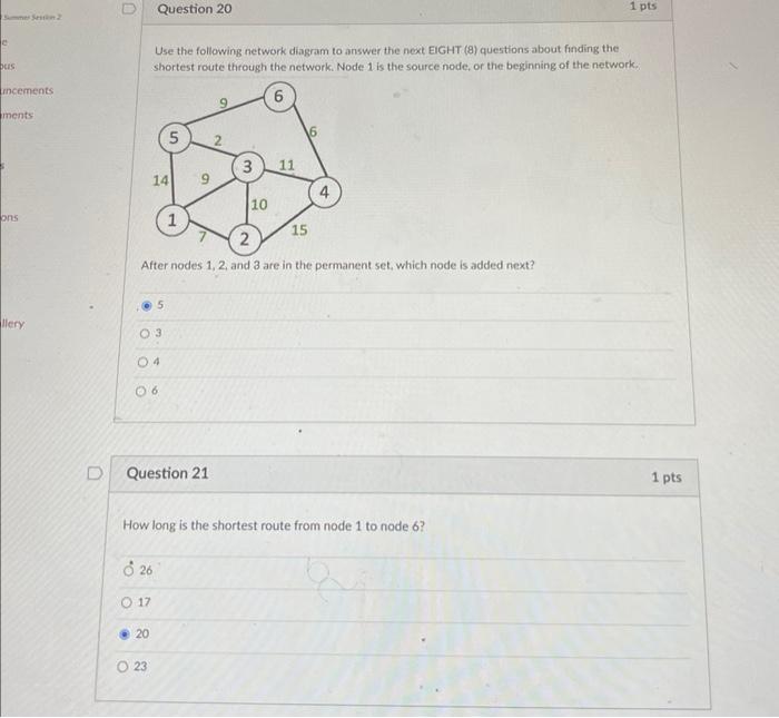 Solved Use the following network diagram to answer the next | Chegg.com