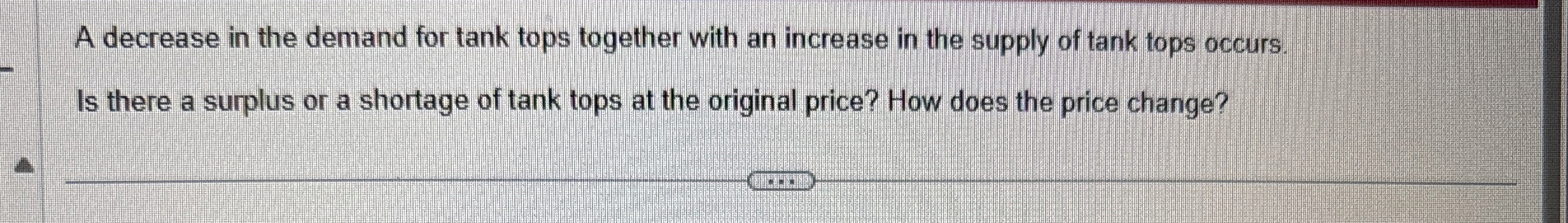 Solved A decrease in the demand for tank tops together with | Chegg.com