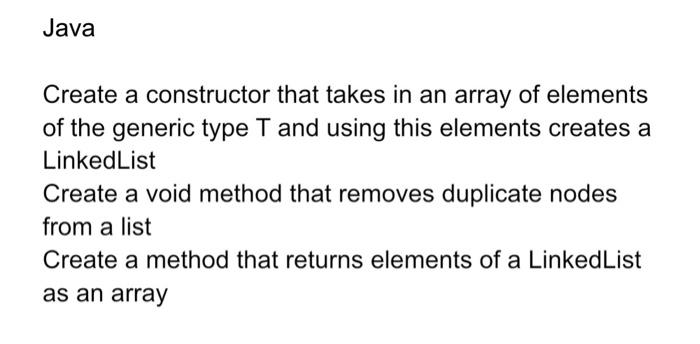 Solved Java Create a constructor that takes in an array of | Chegg.com