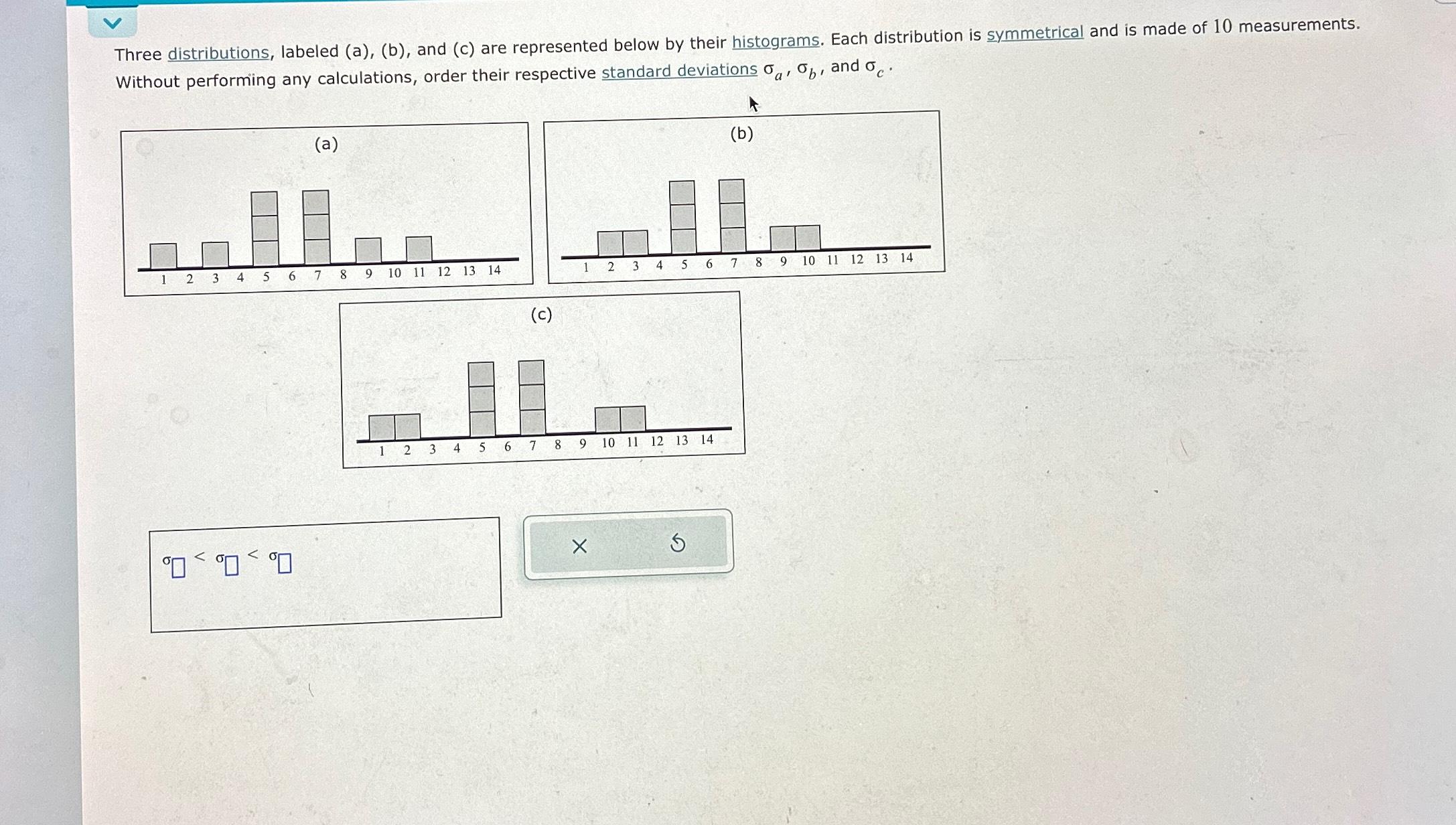 Solved Three distributions, labeled (a), (b), ﻿and (c) ﻿are | Chegg.com