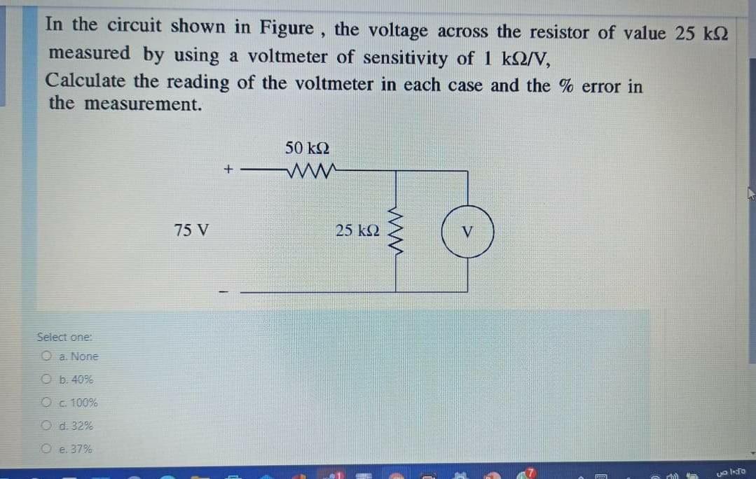 Solved In the circuit shown in Figure , the voltage across