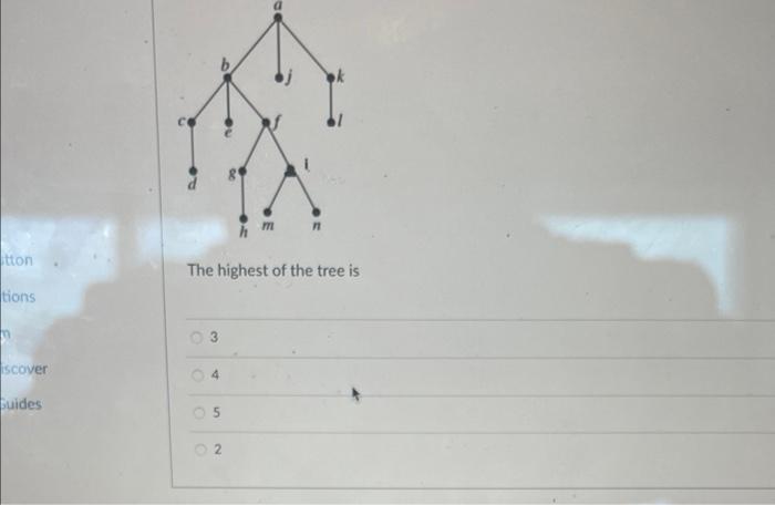 Solved The highest of the tree is 3 4 | Chegg.com